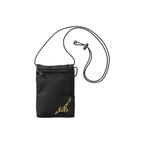 Mizuno Polyester Cell Phone Pouch Regular Unisex Black & Gold