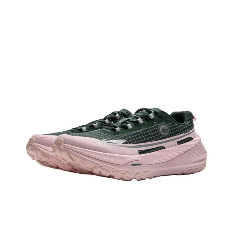 LiNing Di Lu V2 Cushioning, Slip Resistant, Abrasion Resistant, Rebound Low Top Running Shoes Men's Pink Green-2