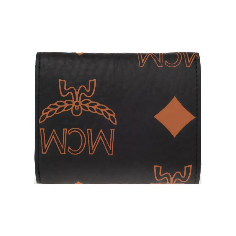 MCM Canvas With Nappa Leather Wallet Mini Women's Black-2
