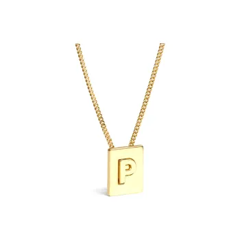 CELINE Alphabet P Necklace In Brass With Gold Finish