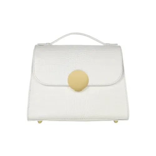 Le Parmentier Embossed Calfskin Shoulder Bag Crossbody Bag Handbag Regular Women's White