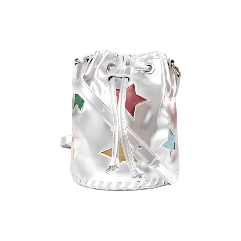 Stella McCartney Metallic Stella Star Drawstring Bucket Bag-0