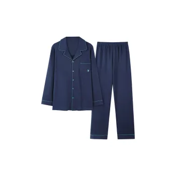 Qiao Ni Tong Pajama Set Men's Navy Blue