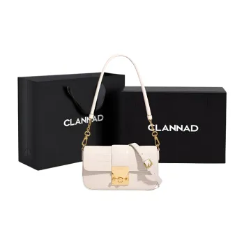 Clannad Cow Leather Crossbody Bag, Shoulder Bag Small Size Women's Glacier White