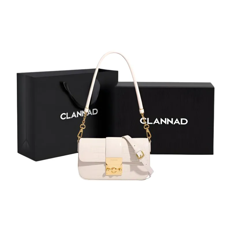 Clannad Cow Leather Crossbody Bag, Shoulder Bag Small Size Women's Glacier White-0