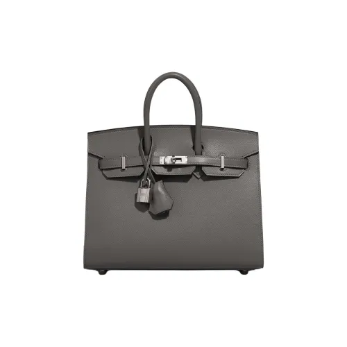 HERMES Birkin Madame Leather Handbag Women's 0L Grismeyer Cumulus Gray