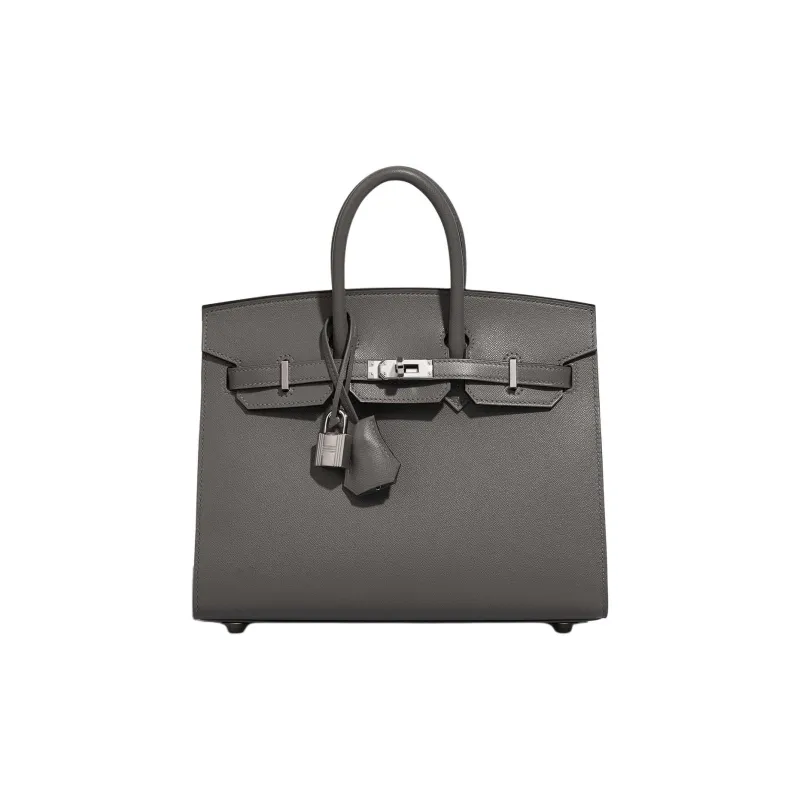HERMES Birkin Madame Leather Handbag Women's 0L Grismeyer Cumulus Gray-0