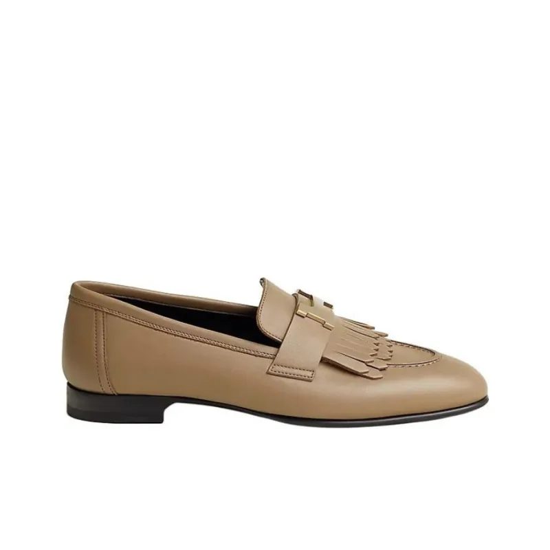 HERMES Royal Loafers Women's Beige-1