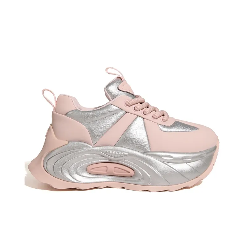XIAOFAMIAO Wear Resistant Height Increasing Low Top Chunky Sneakers Women's-1