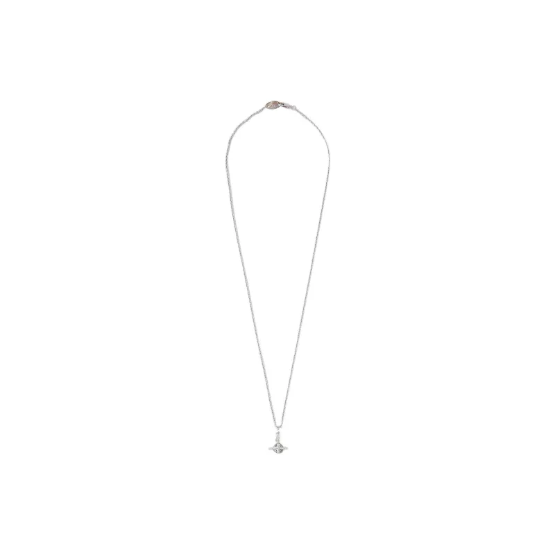 Vivienne Westwood Brass Necklace Gunmetal Gray Rhinestone Inlay Limited Edition Men's Silver/gun Grey-1