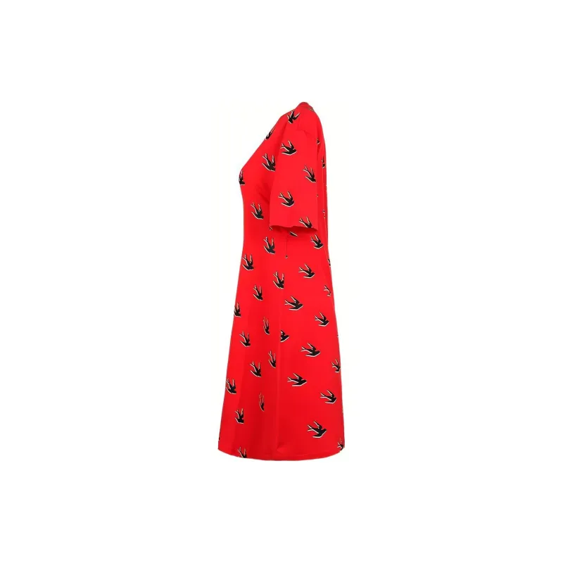 McQ Alexander McQueen Short Sleeved Dresses Women's Red-1