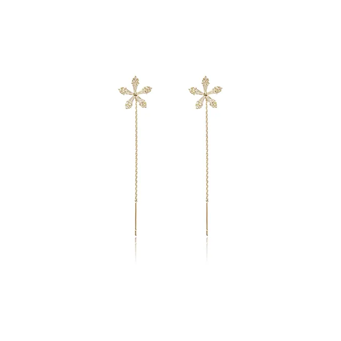 7℃ S925 Sterling Silver Stud Drop Earrings Women's-7