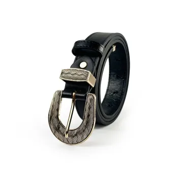 FUO Brogues Metal Fashionable Versatile Urban-Chic Style Vintage With Buckle Carved Design Leather Belts Unisex