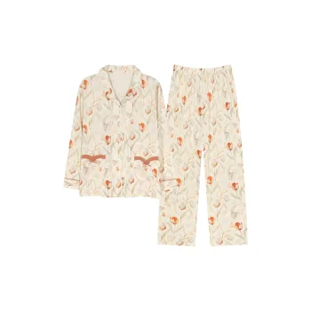 Cotton Has A Home Pajama Set Women's Floral Apricot