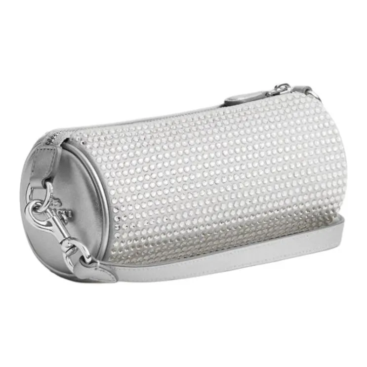 COACH Nolita Fabric With Cow Leather Portable Crossbody Bag, Shoulder Bag Regular Women's Silver-1