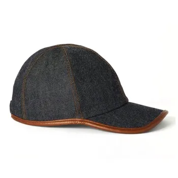 Loro Piana Cotton Cashmere Baseball Caps Men's Denim Blue