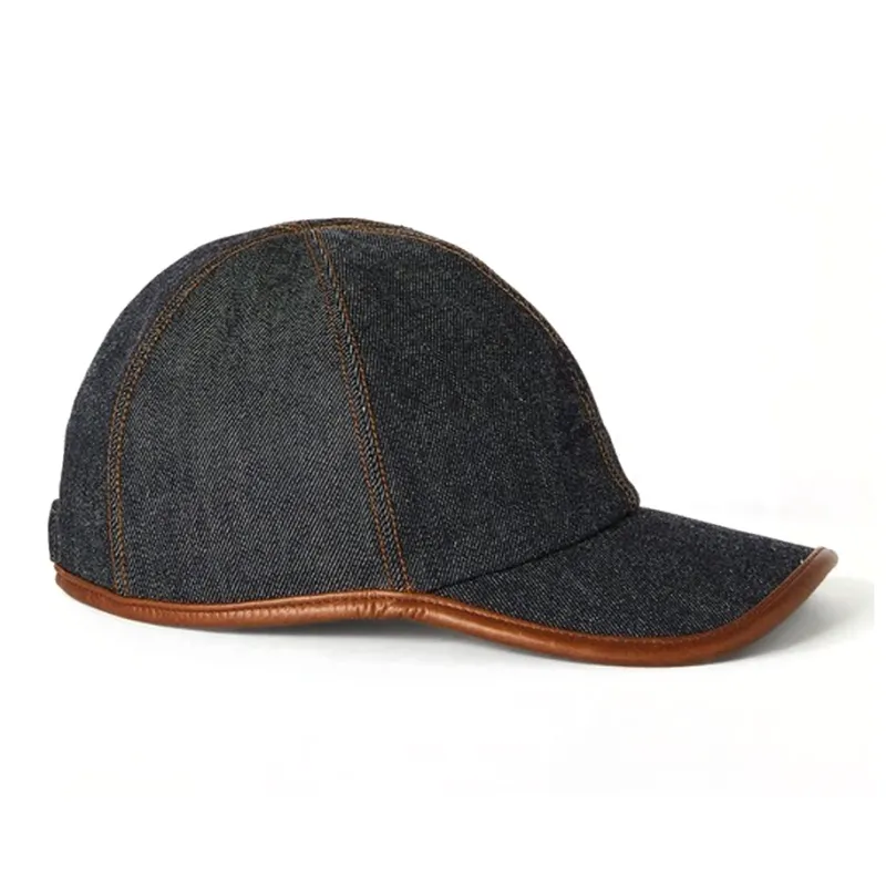 Loro Piana Cotton Cashmere Baseball Caps Men's Denim Blue-0