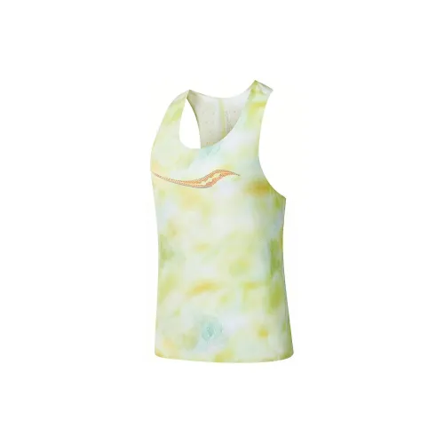 Saucony Tank Tops Women's Yellow Green Gradient Color Set