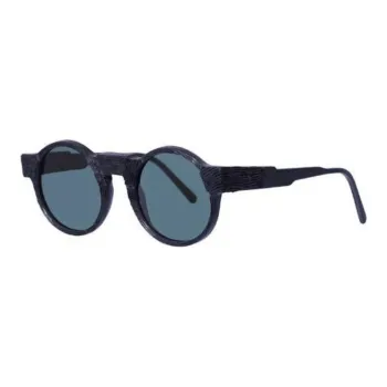 KUBORAUM Acetate Round Sunglasses Unisex Black