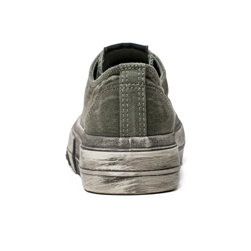 Mengsai Slip Resistant, Abrasion Resistant, Lightweight Low Top Canvas Shoes Men's Army Green-2
