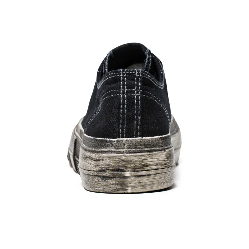 Mengsai Abrasion Resistant Slip Resistant Low Top Canvas Shoes Men's Black-2