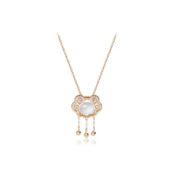 Jingleo Chalcedony Jade Necklaces Women's
