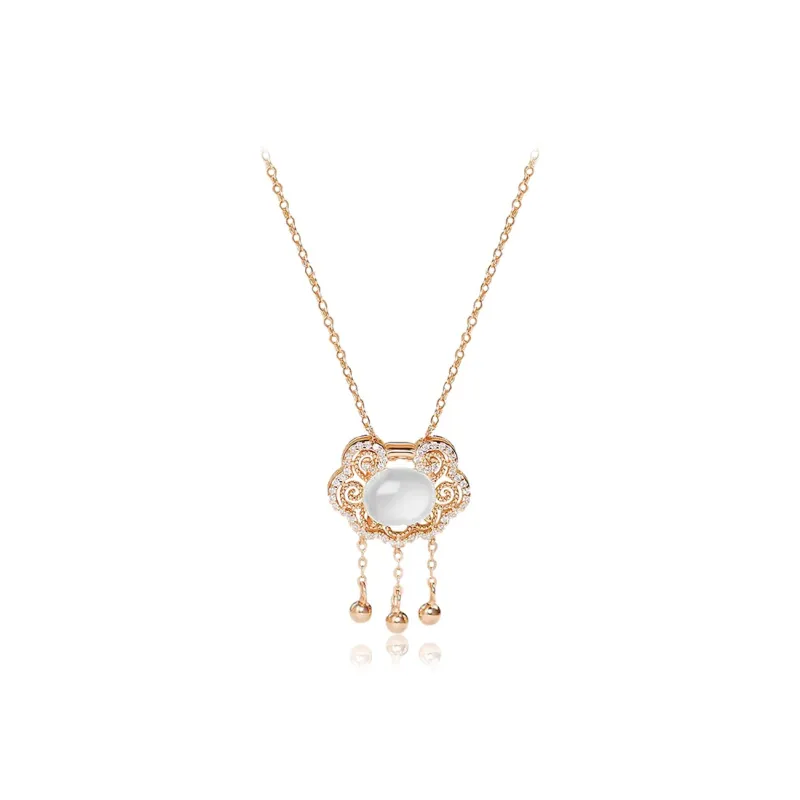 Jingleo Chalcedony Jade Necklaces Women's-0