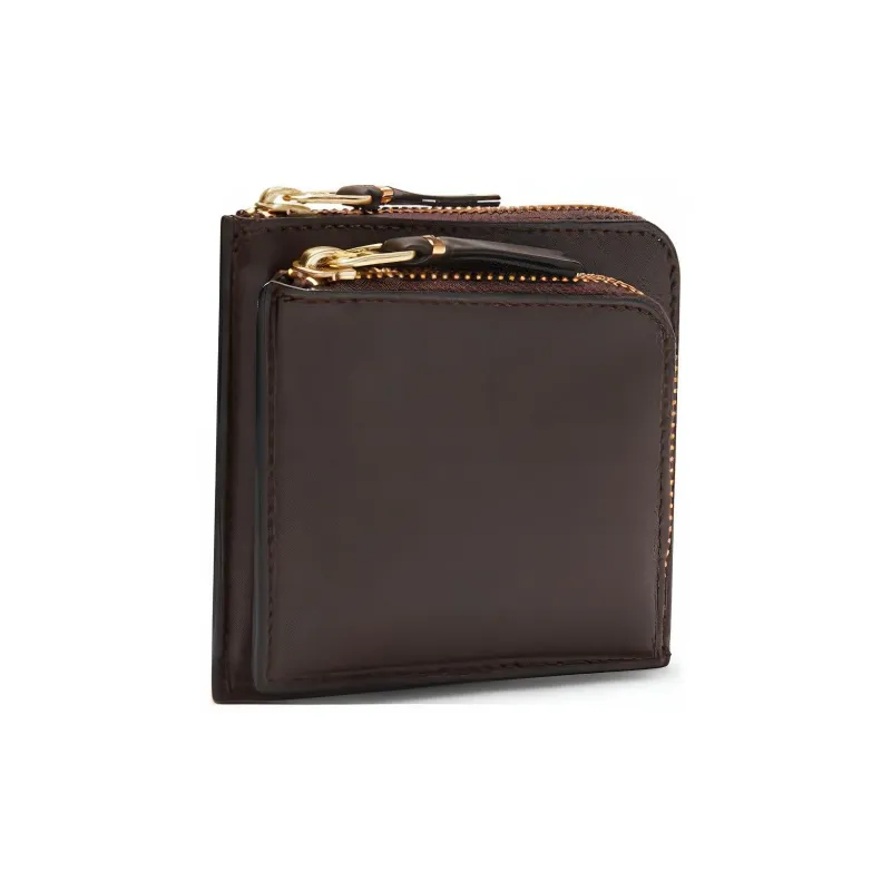 CDG Cow Leather Card Holder Wallet Regular Women's Brown-2