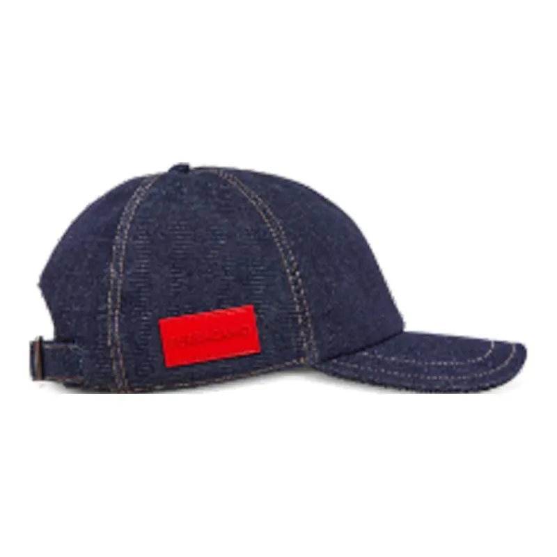 FERRAGAMO Cotton Baseball Caps Men's Blue-3