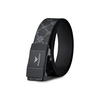 WilliamPOLO Outer PVC Base Microfiber Leather Belts Men's 3.4cm Wide