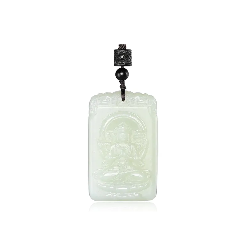 Cuiya Golden Building Hetian Jade Pendants Unisex-0