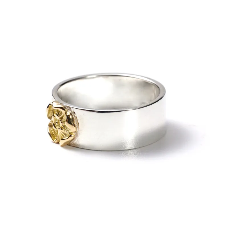GOD SUNS 950 Silver 18K Gold Rings Unisex-1