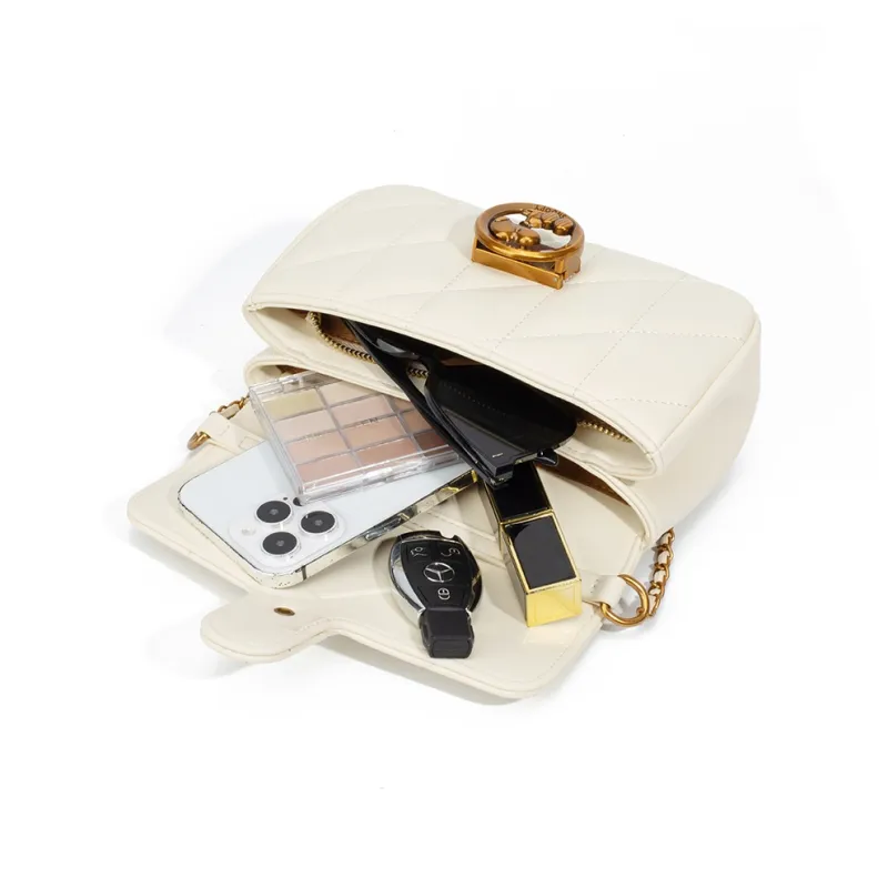 SNOOPY PU Shoulder Bag Women's White-3