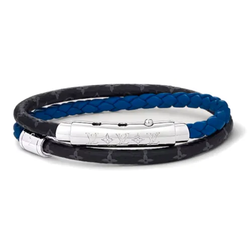 LOUIS VUITTON Canvas Wristbands Men's Black