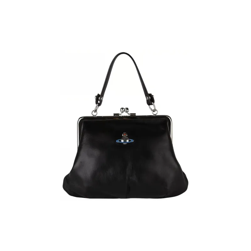 Vivienne Westwood Cow Leather Crossbody Bag Shoulder Bag Women's Black-0
