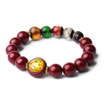 Honki Reconstructed Cinnabar Jade Bracelets Unisex