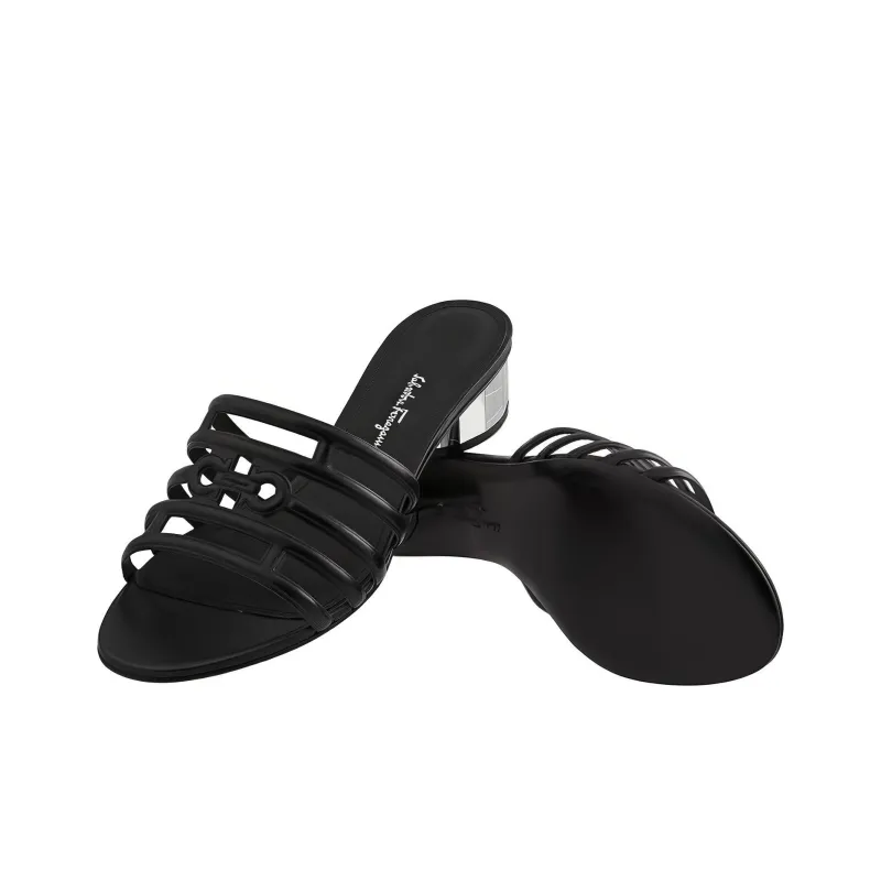 FERRAGAMO GANCINI Stylish Sandals Women's Black-4