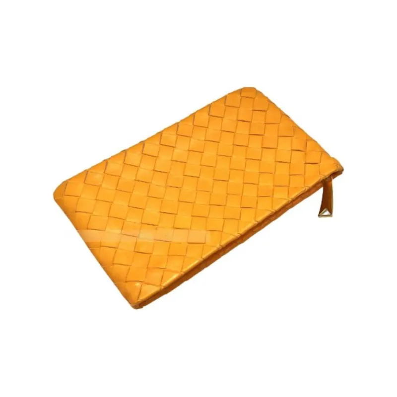 Bottega Veneta Nappa Leather Clutch Women's Orange-2