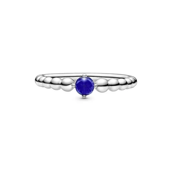 Pandora 925 Sterling Silver Metal Crystal Rings Women's Blue-1