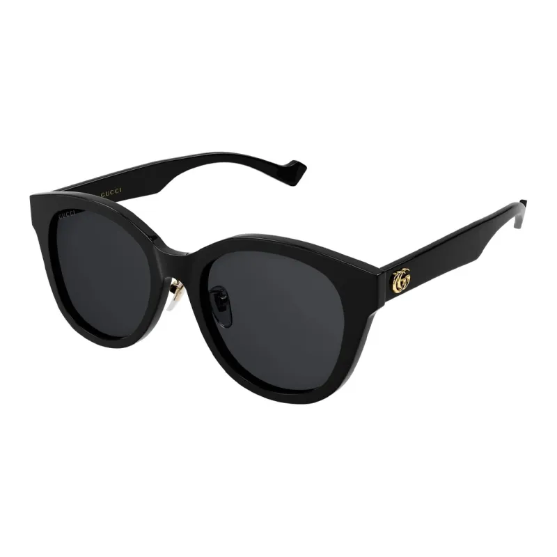 GUCCI Plate Frame Irregular Shape Sunglasses Women's Black-0