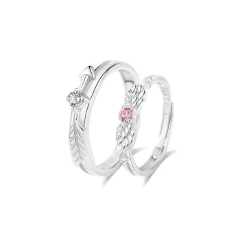 Muyan S999 Fine Silver Cupid's Arrow Ring Unisex