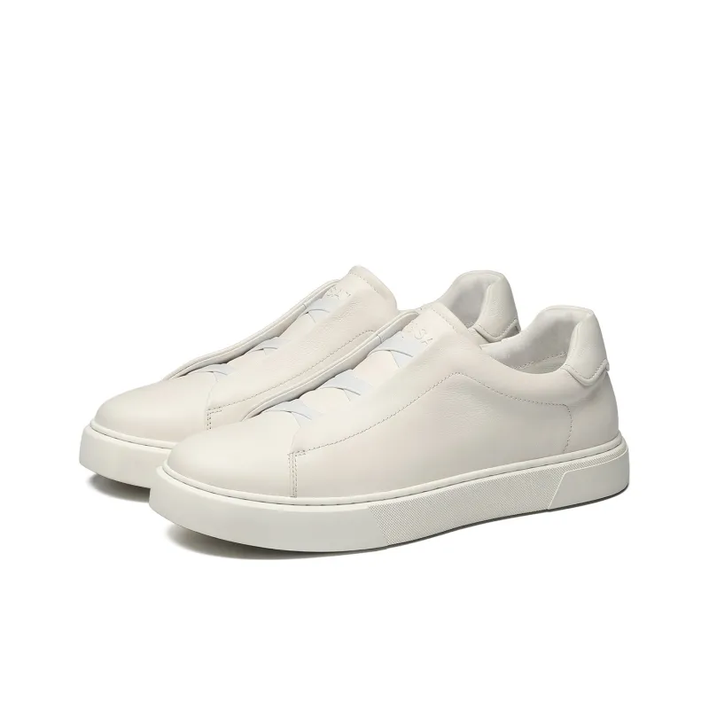 ST&SAT Small White Shoes Low Top Skateboard Shoes Men's White-1