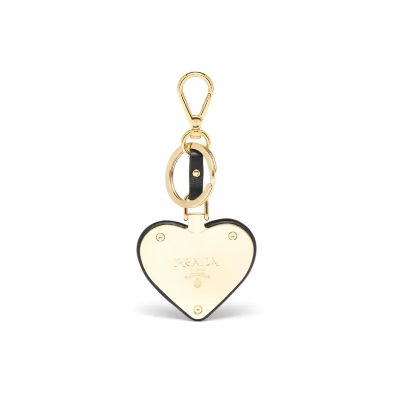 PRADA Heart-motif Leather Keyring-1