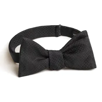 HERMES Silk Bow Tie Men's Black