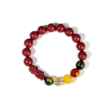 The Thousand Seals Family Reconstructed Cinnabar Jade Bracelets Unisex