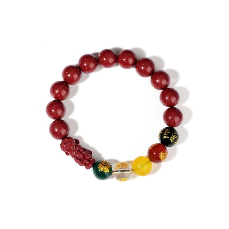 The Thousand Seals Family Reconstructed Cinnabar Jade Bracelets Unisex-0