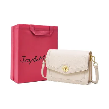 Joy&Mario Cow Leather Fashion Lightweight Casual Practical Commuter Bag Regular Women's Ecru/Cookie/Classic Black