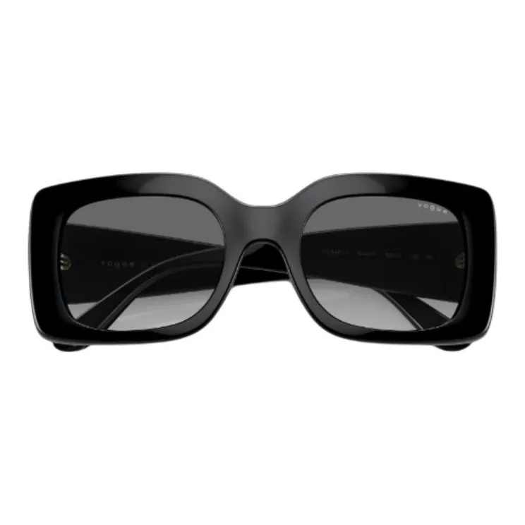 VOGUE Injection Molded Rectangular Sunglasses Unisex Black-2