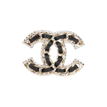 CHANEL Brooch Metal Brooches Women's Black