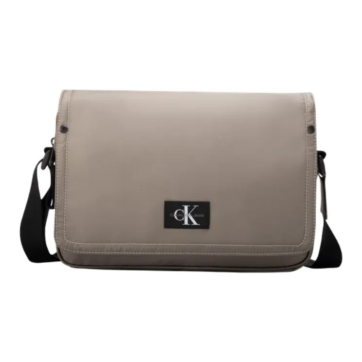 CALVIN KLEIN Fabric Crossbody Bag Shoulder Bag Medium Size Men's Gray Coffee-0
